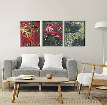 Набір картин за номерами з металевими фарбами Riviera Blanca Золоті арабески (ITR-011) 3 шт в наборі