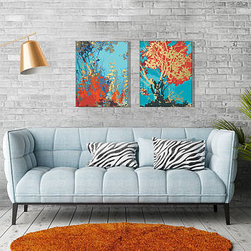 Набір картин за номерами з металевими фарбами Riviera Blanca Золото осені (ITR-020) 2 шт в наборі