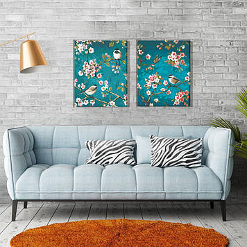 Комплект картин за номерами Riviera Blanca Вишневий сад (ITR-021) 2 шт в наборі