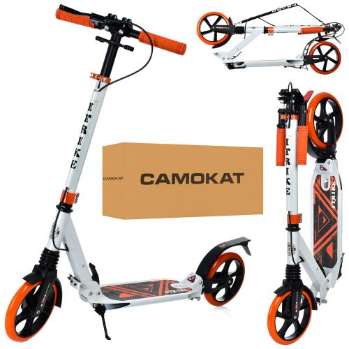 Самокат дорослий складаний ITrike SR 2-018-10-WOR Біло-жовтогарячий