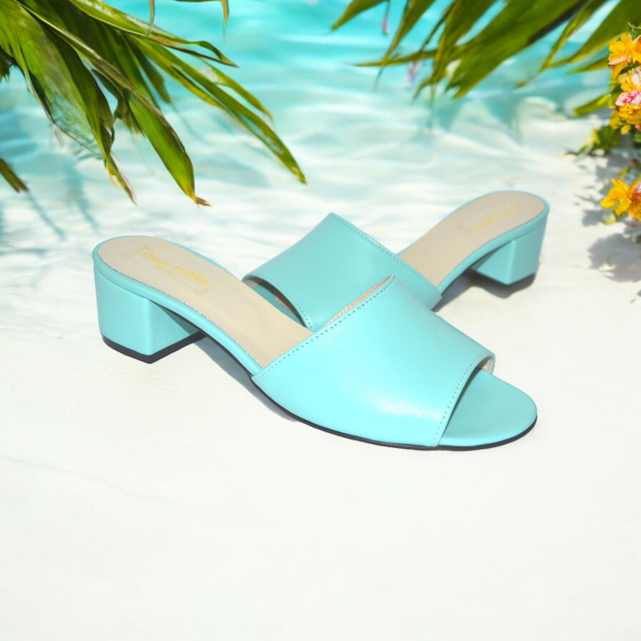 Шкіряні мюлі на маленькому підборі, фото 1