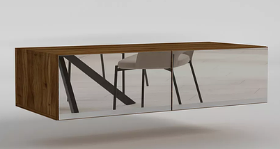 Антресоль Noir/Ноір 2 двері фасади дзеркало TM Matroluxe, фото 4