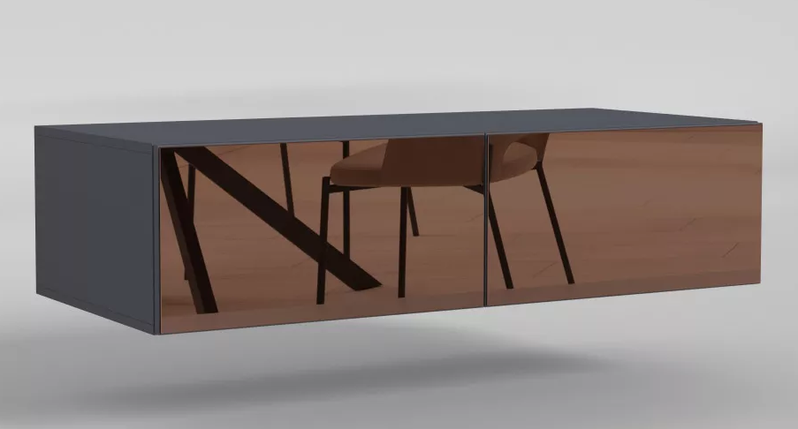 Антресоль Noir/Ноір 2 двері фасади дзеркало TM Matroluxe, фото 1