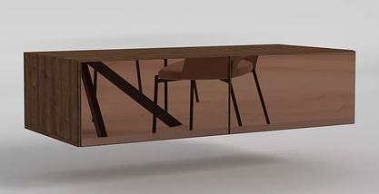 Антресоль Noir/Ноір 2 двері фасади дзеркало TM Matroluxe, фото 5