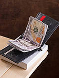 Шкіряний затискач для грошей на магніті (354), фото 2