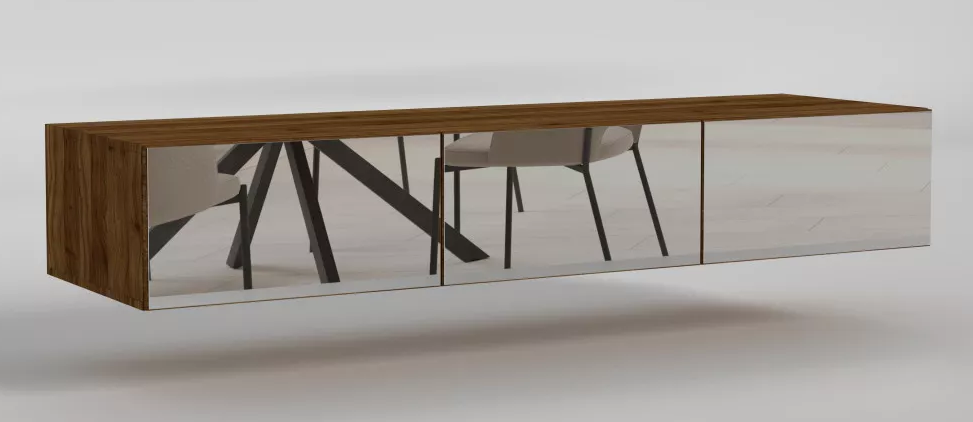 Антресоль Noir/Ноір 3 двері фасади дзеркало TM Matroluxe, фото 1