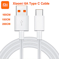 Оригінальний кабель 1.5 м Xiaomi 6A Type C, Mi Turbo, 33 W, швидке заряджання Mi 11 10 Pro 5G 9 Poco M3 X3 Redmi