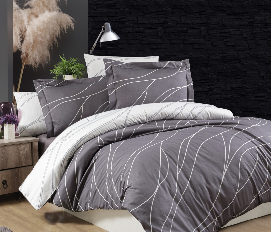 Постільна білизна First Choice Cotton Satin сімейний 160х220 Mesi Quick Silver