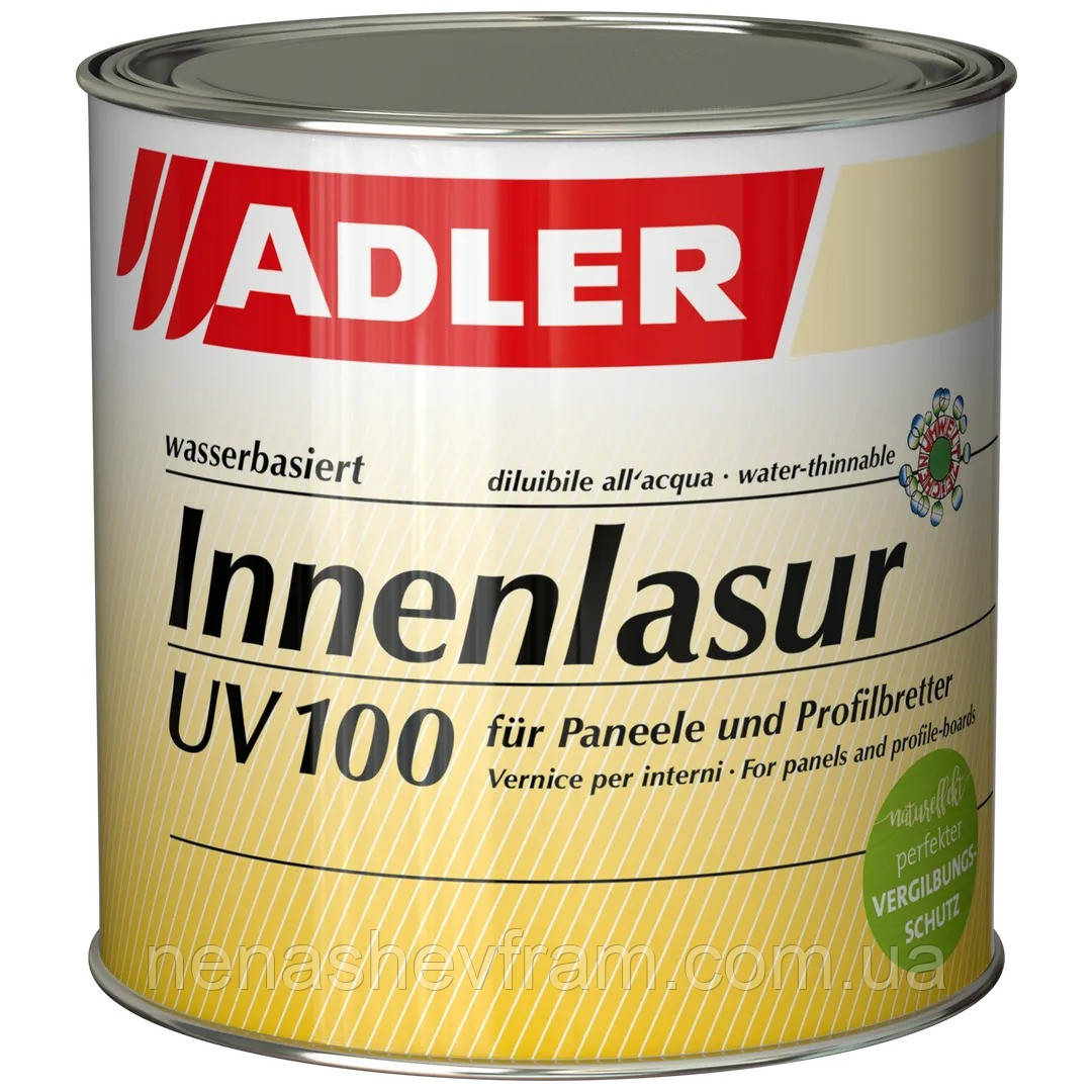 Лесуюча фарба-лак для внутрішніх робіт Adler Innenlasur UV 100 0.75 л (колір: оксамит/Samt)