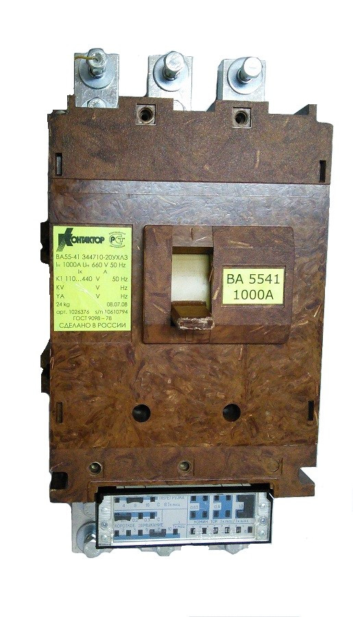 Вимикач ВА55-41 344710 1000А стаціонарний, ручний привод