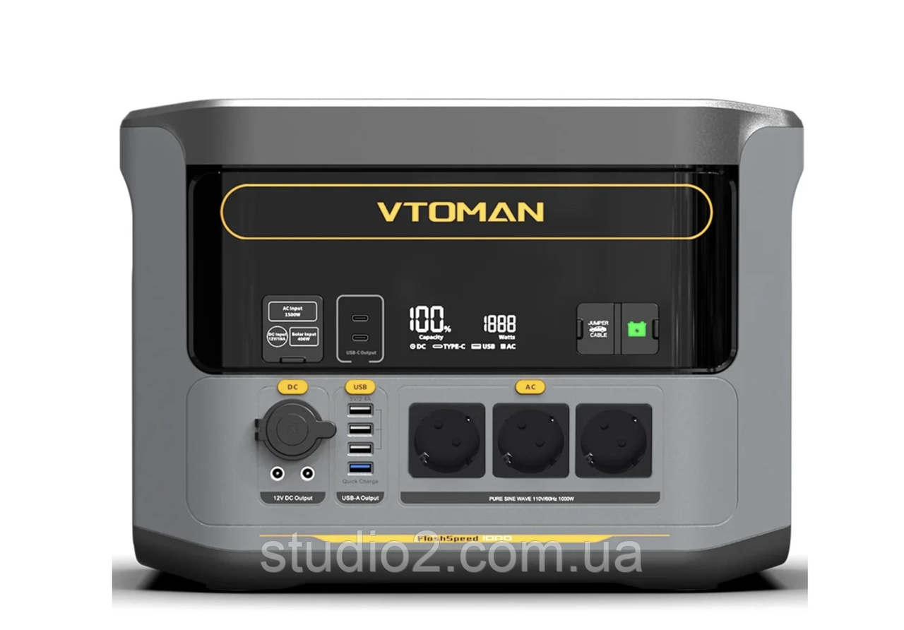 Зарядна станція Vtoman FlashSpeed 1000, 1000Вт, 828 Вт*год (електростанція для дому, UPS, ДБЖ), фото 1
