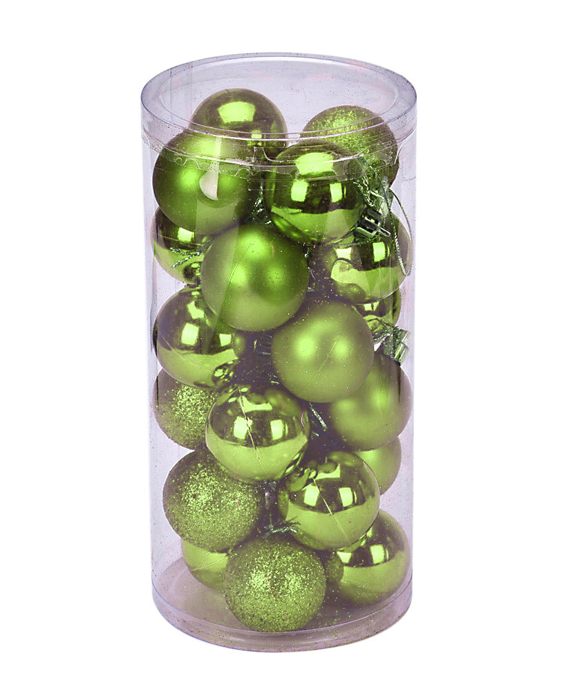 Ёлочные шары, цвет: зеленый 24 шт (4 см) - фото 1 - id-p433356067