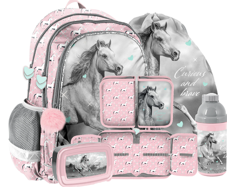 Рюкзак портфель шкільний для дівчинки Рaso Shades of pink комплект 5в1, фото 1