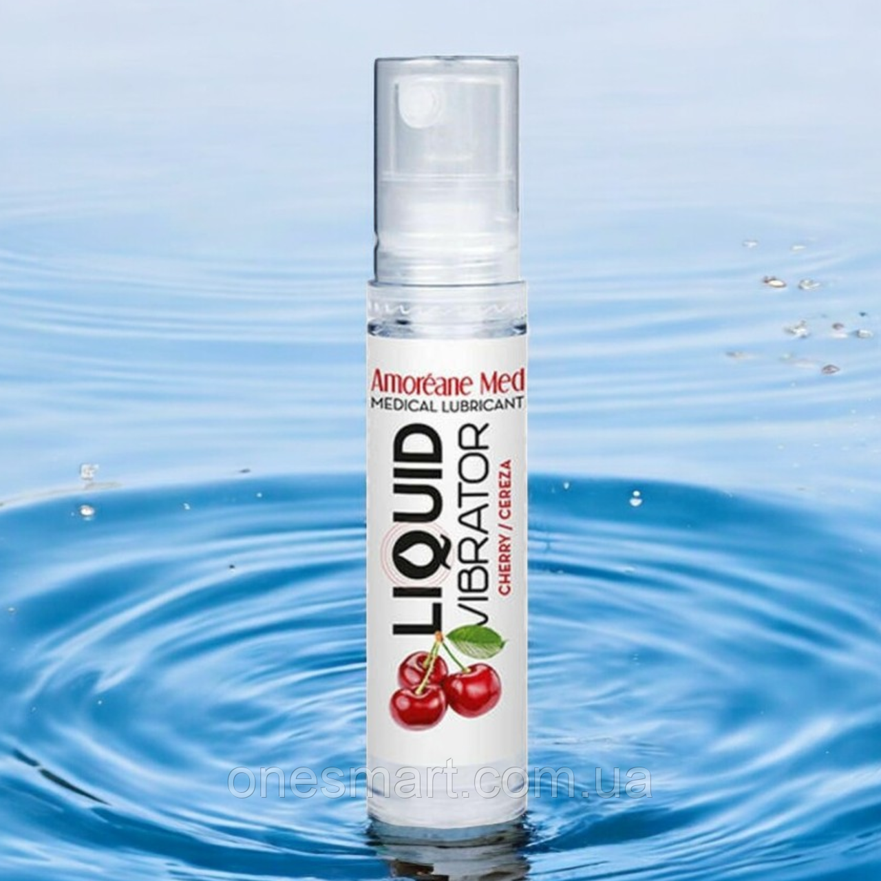Лубрикант з ефектом вібрації вишня "Liquid vibrator Cherry" Amoreane Med (рідкий вібратор), фото 1