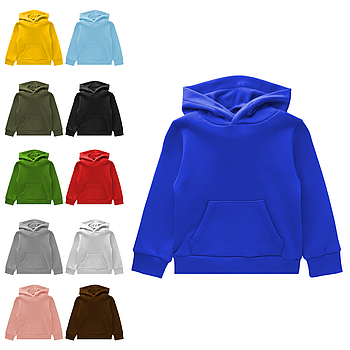 Однотонне дитяче худі для друку з капюшоном та карманом типу кенгуру