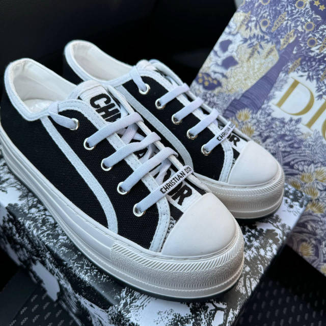 Кеди жіночі чорні Christian Dior Walk'n' Dior Black White Platform