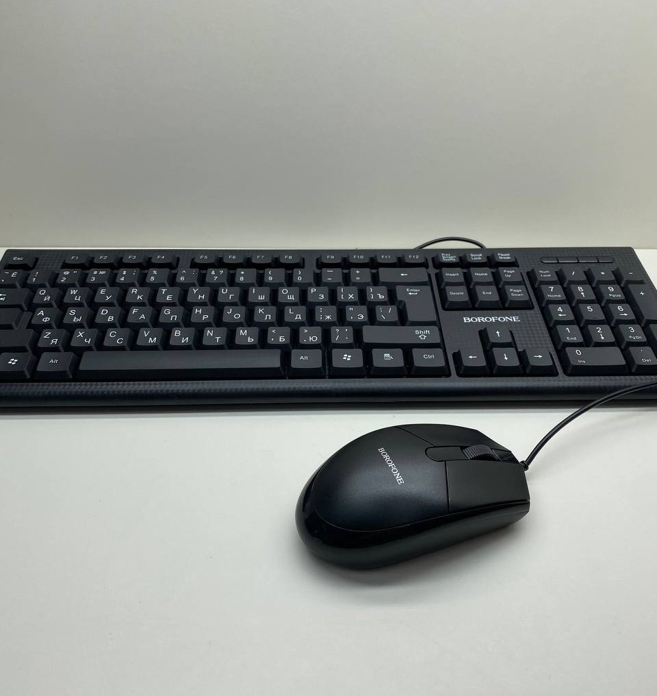 Клавіатура Borofon BG6 Business + мишка дротова (Чорний)