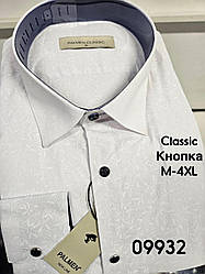 Біла сорочка на довгий рукав, кнопка Palmen classic з принтом