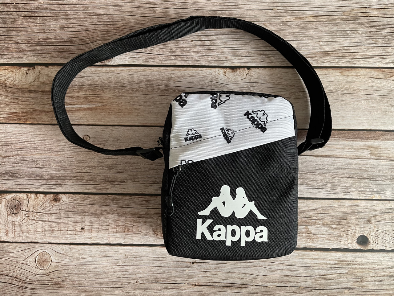 Маленька барсетка каппа Kappa чорна через плече