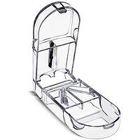 Різак, роздільник, ніж для таблеток будь-якої величини з відділом для зберігання, прозорий акрил