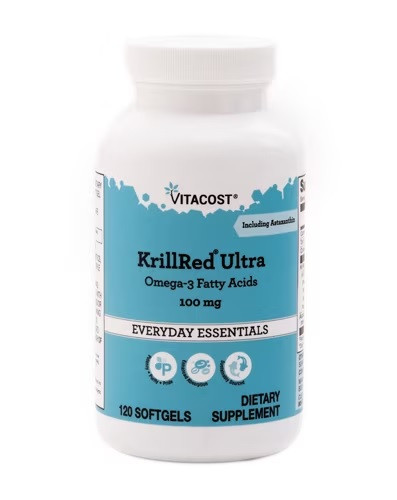 Vitacost KrillRed® Ultra Омега-3 жирні кислоти 100 мг, астаксантин, 120 капсул. До 12/2025