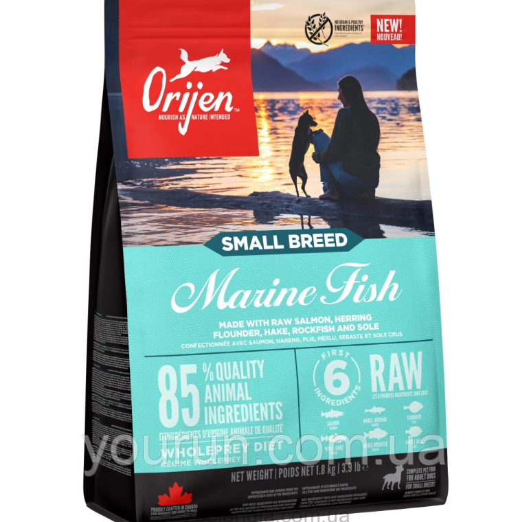 Orijen (Оріджен) Small Breed Marine Fish - Сухий корм для собак малих порід (лосось, оселедець, камбала) 1.8кг