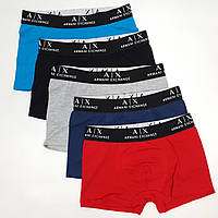 Труси чоловічі та підліткові 5шт Armani Exchange. Спідня білизна чоловіча боксери набір в коробці Армані Ексчендж, фото 3