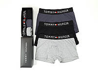 Білизна нижня комплект трусів 3шт Tommy Hilfiger Чоловічі труси боксери з бавовни Томмі Хілфігер. Набір трусів, фото 5
