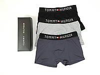 Білизна нижня комплект трусів 3шт Tommy Hilfiger Чоловічі труси боксери з бавовни Томмі Хілфігер. Набір трусів, фото 6