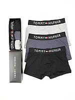 Білизна нижня комплект трусів 3шт Tommy Hilfiger Чоловічі труси боксери з бавовни Томмі Хілфігер. Набір трусів, фото 10