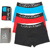 Чоловічі труси в коробці 3шт Calvin Klein. Комплекти чоловічої білизни Кельвін Кляйн. Чоловічі труси-боксери 3шт, фото 5