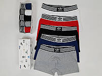 Труси-боксери 5шт Adidas. Комплекти нижньої білизни Адідас. Чоловічі труси брендові. Набір трусів в коробці, фото 5