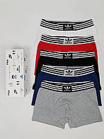 Труси-боксери 5шт Adidas. Комплекти нижньої білизни Адідас. Чоловічі труси брендові. Набір трусів в коробці, фото 8