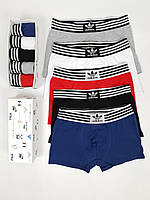 Труси-боксери 5шт Adidas. Комплекти нижньої білизни Адідас. Чоловічі труси брендові. Набір трусів в коробці, фото 9