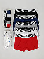 Труси-боксери 5шт Adidas. Комплекти нижньої білизни Адідас. Чоловічі труси брендові. Набір трусів в коробці, фото 10