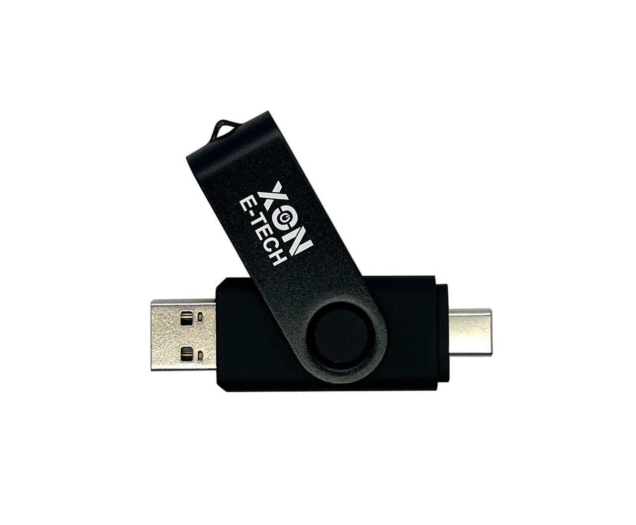 Флеш-накопичувач XON FlashDrive DuoConnect 128GB (USB 2.0 + USB Type-C) Чорний (FX2DR128PB 7539), фото 1