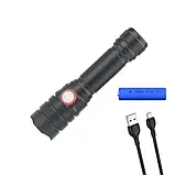 Ліхтар ручний акумуляторний Rablex RB270 T6 LED 1x18650 microUSB Black (7_00835), фото 3