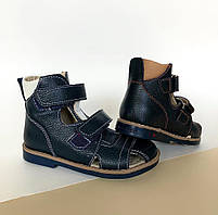 Босоніжки шкіряні ортопедичні для хлопчиків Шкіряні сандалі із закритим носком Ортопедичні сандалі