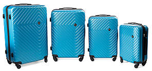 Валіза RGL 741 середня збільшена (M+) на 4 колесах синій металік