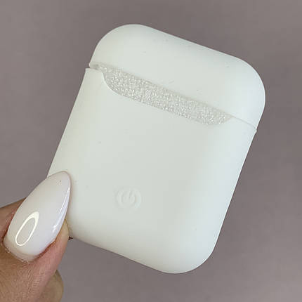 Чохол для навушників Apple AirPods 1 силіконовий однотонний футляр для навушників аірподс 1 білий rdt, фото 3