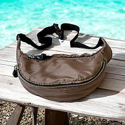 Сумочка поясна спортивна Betty Pretty з високоякісного текстилю бежева 968TBEG