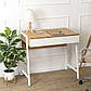 Маленький письмовий стіл Mori 84х48 см дуб на білих металевих ніжках у кімнату, фото 4