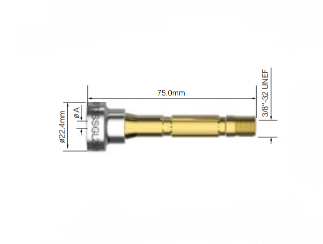 Корпус цанги газової лінзи серії Super (T3SSGL23 - 1.6mm; 2.4mm) до пальника T3FX серії ARC