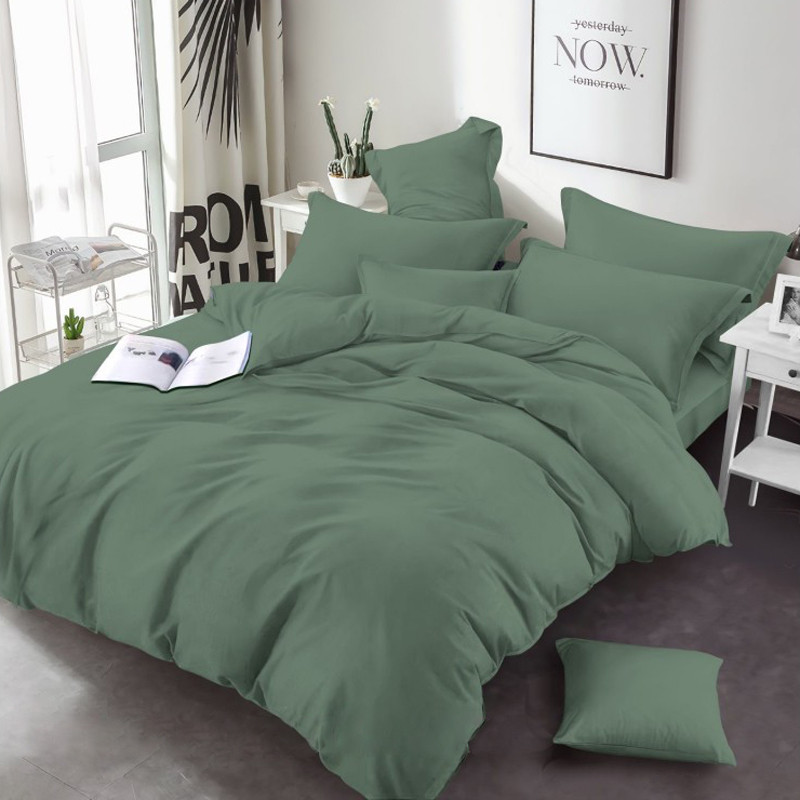 Однотонна тканина Бязь Gold Lux 220 см для пошиття постільної білизни колір хакі, рулон 50 м, Пакистан