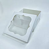 Коробка для торта, 200*200*100 мм, з вікном, біла, фото 2