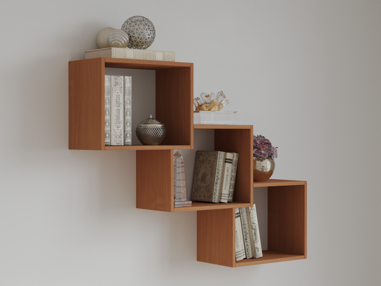 Книжкова полиця підвісна колір Бук якісний ЛДСП h85*112*20см