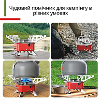 Газовий палник/плита портативна туристична К-202 з п'єзопідпалом та чохлом+3 газові балони 220 гр., фото 6