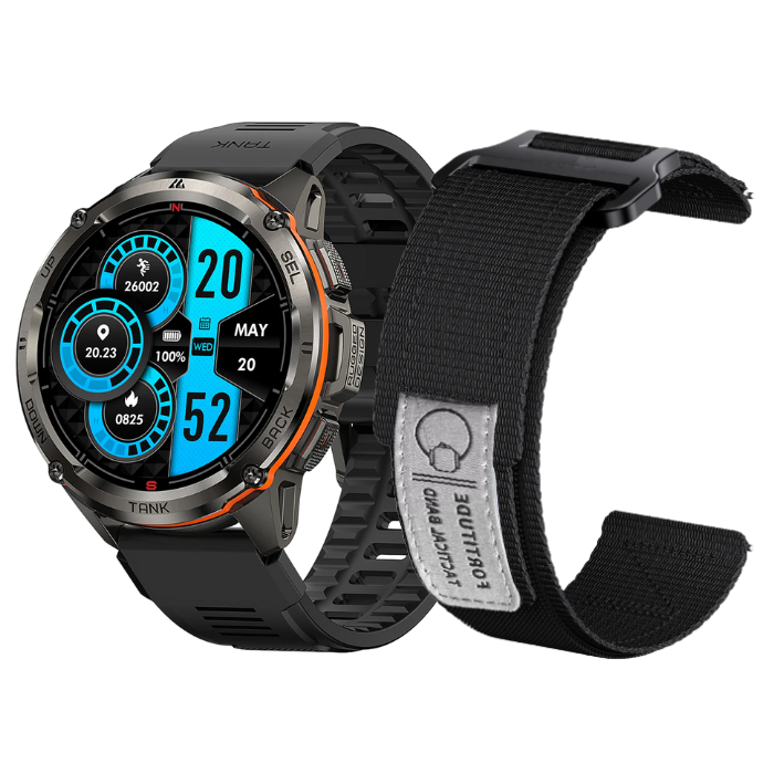Смарт-годинник Kospet Tank T3 Ultra Black GPS Compass з нейлоновим ремінцем