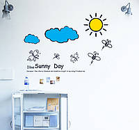 Детская Интерьерная виниловая наклейка на стену Солнышко (AY609)