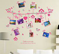 Интерьерная декоративная виниловая наклейка на стену Птички с фото (AM9047)